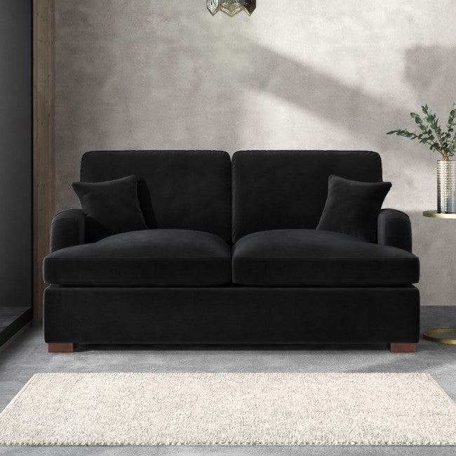 Payton seater Pull Out Sofa Bed in Black Velvet