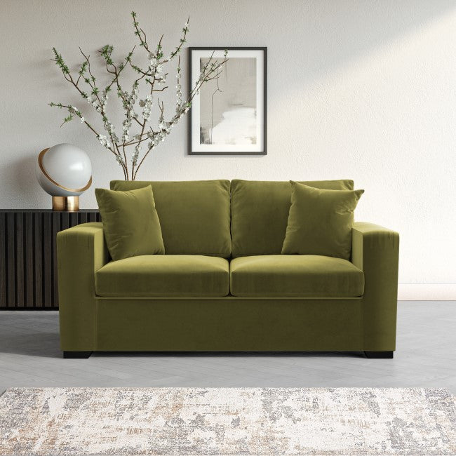 Layton Seater Pull Out Sofa Bed in Olive Green