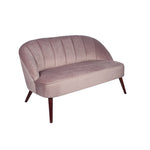 Portofino Velvet Sofa with Walnut Effect Legs- Blush Pink