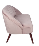 Portofino Velvet Sofa with Walnut Effect Legs- Blush Pink