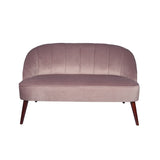 Portofino Velvet Sofa with Walnut Effect Legs- Blush Pink