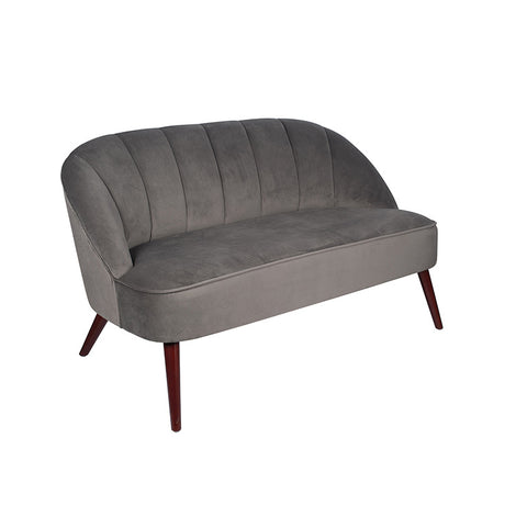 Portofino Velvet Sofa with Walnut Effect Legs- Dove Grey