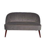 Portofino Velvet Sofa with Walnut Effect Legs- Dove Grey