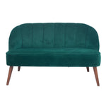 Portofino Velvet Sofa with Walnut Effect Legs- Forest Green