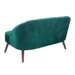 Portofino Velvet Sofa with Walnut Effect Legs- Forest Green