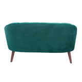 Portofino Velvet Sofa with Walnut Effect Legs- Forest Green