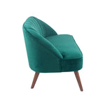 Portofino Velvet Sofa with Walnut Effect Legs- Forest Green