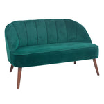 Portofino Velvet Sofa with Walnut Effect Legs- Forest Green