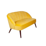 Portofino Ochre Velvet Sofa with Walnut Effect Legs