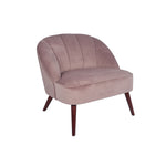 Portofino Velvet Cocktail Chair with Walnut Effect Legs- Blush Pink