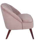 Portofino Velvet Cocktail Chair with Walnut Effect Legs- Blush Pink