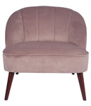 Portofino Velvet Cocktail Chair with Walnut Effect Legs- Blush Pink