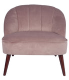 Portofino Velvet Cocktail Chair with Walnut Effect Legs- Blush Pink