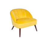 Portofino Velvet Cocktail Chair with Walnut Effect Legs- Ochre