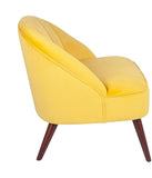 Portofino Velvet Cocktail Chair with Walnut Effect Legs- Ochre