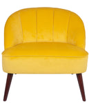 Portofino Velvet Cocktail Chair with Walnut Effect Legs- Ochre