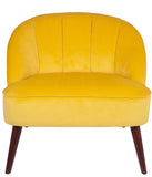 Portofino Velvet Cocktail Chair with Walnut Effect Legs- Ochre