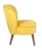 Rimini Velvet Chair with Walnut Effect Legs-  Ochre