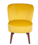 Rimini Velvet Chair with Walnut Effect Legs-  Ochre