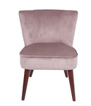 Positano Velvet Retro Cocktail Chair with Walnut Effect Legs- Blush Pink