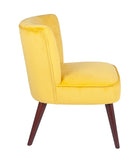 Positano Velvet Retro Cocktail Chair with Walnut Effect Legs- Ochre