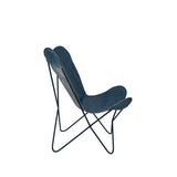 Admiral Leather & Iron Butterfly Chair- Prussian Blue