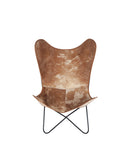 Admiral Leather & Iron Butterfly Chair- Hide Brown