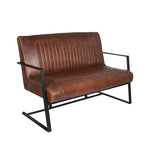 Lorenzo Vintage Brown Leather & Iron Sofa