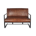 Lorenzo Vintage Brown Leather & Iron Sofa