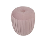 Bibbiana Velvet Buttoned Cylinder Pouffe- Blush Pink