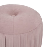 Bibbiana Velvet Buttoned Cylinder Pouffe- Blush Pink