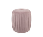 Bibbiana Velvet Buttoned Cylinder Pouffe- Blush Pink