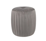 Bibbiana Velvet Buttoned Cylinder Pouffe- Dove Grey