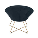 Bianca Velvet Retro Chair with Gold Metal Legs- Black