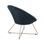 Bianca Velvet Retro Chair with Gold Metal Legs- Black