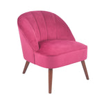 Portofino Raspberry Velvet Bijou Chair w/ Walnut Effect Legs