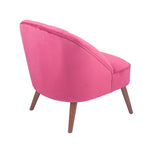 Portofino Raspberry Velvet Bijou Chair w/ Walnut Effect Legs