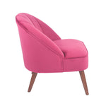 Portofino Raspberry Velvet Bijou Chair w/ Walnut Effect Legs