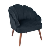 Borello Black Velvet Shell Chair with Walnut Effect Legs