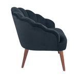 Borello Black Velvet Shell Chair with Walnut Effect Legs