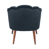 Borello Black Velvet Shell Chair with Walnut Effect Legs