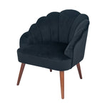 Borello Black Velvet Shell Chair with Walnut Effect Legs