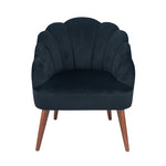 Borello Black Velvet Shell Chair with Walnut Effect Legs