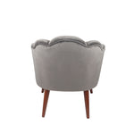 Borello Dove Grey Velvet Shell Chair w/ Walnut Effect Legs