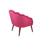 Borello Raspberry Velvet Shell Chair w/ Walnut Effect Legs