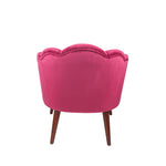 Borello Raspberry Velvet Shell Chair w/ Walnut Effect Legs