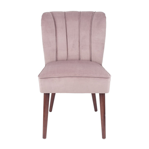 Ravenna Blush Pink Velvet Dining Chair Walnut Effect Legs