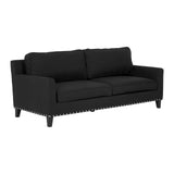 Regents Park 3 Seat Black Sofa