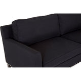 Regents Park 3 Seat Black Sofa