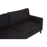 Regents Park 3 Seat Black Sofa